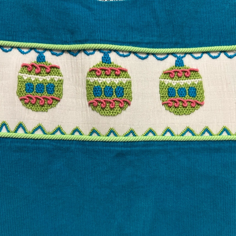 Smocked Holiday Kids Tank Top with Embroidery and Button Detail - Picture 3 of 8